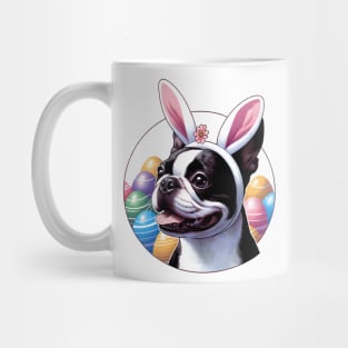 Boston Terrier in Bunny Ears Celebrates Easter Joy Mug